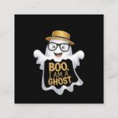 ブー、私はハロウィンの愛不気味者のための幽霊おもしろい スクエア名刺 (裏面)
