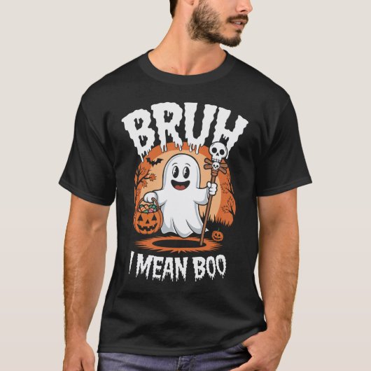 ブー、私はブーを意味 – おもしろい幽霊 Tシャツ (正面)