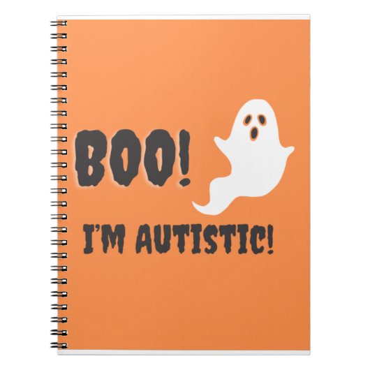 ブー!自閉症だ!幽霊Tシャツ ノートブック (正面)