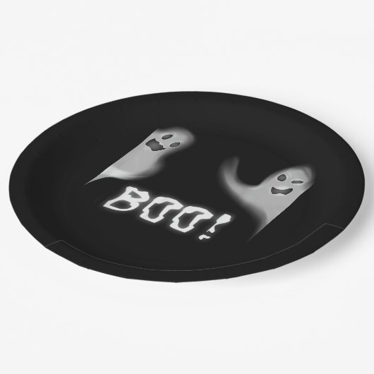 ブー！隠しおもしろいぺきピーカブー怖いハロウィーン ペーパープレート (アングル)