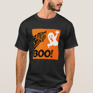 ブー！面白い隠れ.peekaboo怖いハロウィンチキン tシャツ