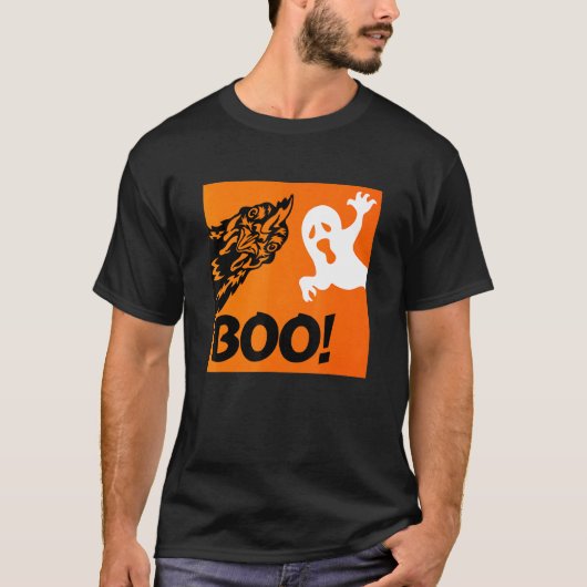 ブー!面白い隠れ.peekaboo怖いハロウィンチキン tシャツ (正面)