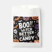 ブー！魔女は私のお菓子を持った方がいい | 黒不気味色 フェイバーバッグ (正面)