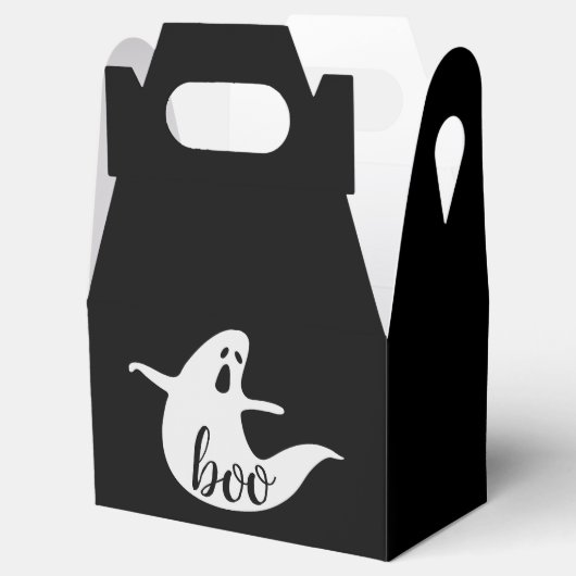 ブー。黒いおもしろい不気味な怖い子供ハロウィーン幽霊 フェイバーボックス (オープン)