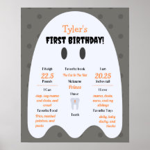 ブー！Boys Halloween 1st Birthday Milestoneポスター