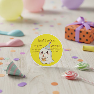 ブー!I'M One"コスタムファースト不気味誕生日 ラウンドシール