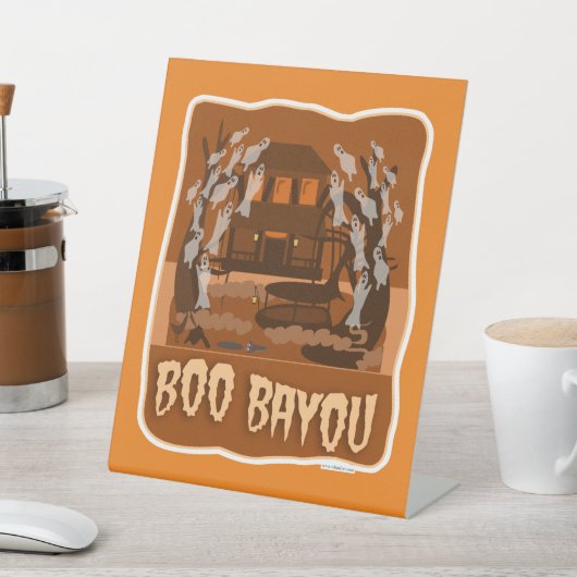 ブーBayou怖幽霊のよく出るいハロウィーン漫画 台座サイン (インサイチュ)