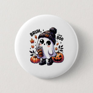 ブーIブー幽霊おもしろいハロウィーンのカボチャのちょうちんコーヒー 缶バッジ