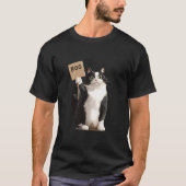 ブーSiを保持したタキシード猫Tシャツのハロウィーンの衣装 Tシャツ (正面)