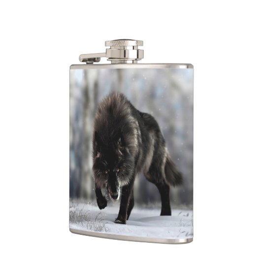 ブ怒ラックオオカミ フラスク (左)