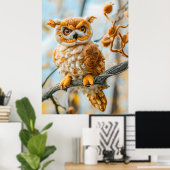 ブ感じウが枝に座る ポスター (ホームオフィス)