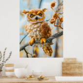 ブ感じウが枝に座る ポスター (キッチン)