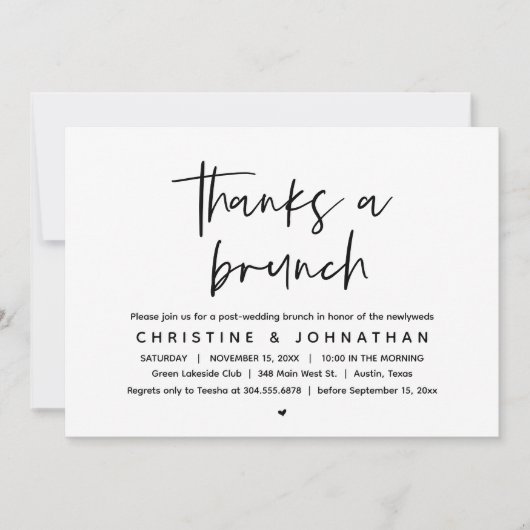 ブ感謝していリンのポストの結婚お祝いinvitati 招待状 (正面)