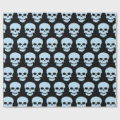 ブ淡い色のルーオンブラックスカル ラッピングペーパー (フラット)