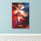 ブ疑問に思レスレットでブロックする女性 キャンバスプリント (インサイチュ (ウッドフロア))