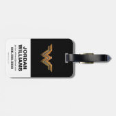 ブ疑問に思レスレットでブロックする女性 ラゲッジタグ (裏面横)