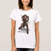 ブ疑問に思レスレットでブロックする女性 Tシャツ (正面)