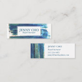 ブ素朴ース絵を描ストライプの手絵を描で スキニー名刺 (正面/裏面)