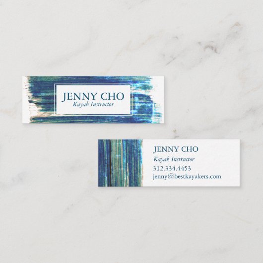 ブ素朴ース絵を描ストライプの手絵を描で スキニー名刺 (正面/裏面)