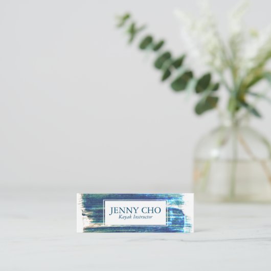 ブ素朴ース絵を描ストライプの手絵を描で スキニー名刺 (スタンド正面)