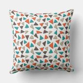 ブ絵を描ラシカラフルュ三角形パターン クッション (裏面)
