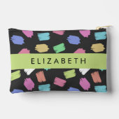 ブ絵を描ラシカラフル、ブラシストローク、名前 アクセサリーポーチ (裏面)