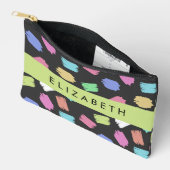 ブ絵を描ラシカラフル、ブラシストローク、名前 アクセサリーポーチ (見開き)