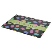 ブ絵を描ラシカラフル、ブラシストローク、名前 カッティングボード (角)