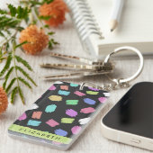 ブ絵を描ラシカラフル、ブラシストローク、名前 キーホルダー (正面右)