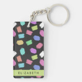 ブ絵を描ラシカラフル、ブラシストローク、名前 キーホルダー (裏面)