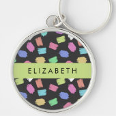 ブ絵を描ラシカラフル、ブラシストローク、名前 キーホルダー (正面)