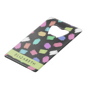 ブ絵を描ラシカラフル、ブラシストローク、名前 クレジットカード栓抜き (裏面アングル)