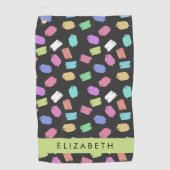 ブ絵を描ラシカラフル、ブラシストローク、名前 ゴルフタオル (正面)