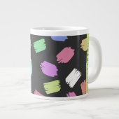 ブ絵を描ラシカラフル、ブラシストローク、名前 ジャンボコーヒーマグカップ (正面右)