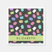 ブ絵を描ラシカラフル、ブラシストローク、名前 スタンダードカクテルナプキン (正面)