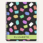 ブ絵を描ラシカラフル、ブラシストローク、名前 ノートブック (正面)
