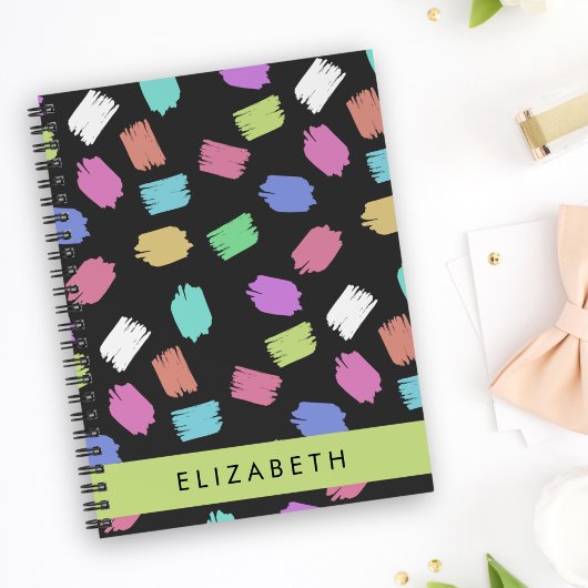 ブ絵を描ラシカラフル、ブラシストローク、名前 ノートブック