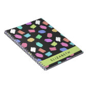 ブ絵を描ラシカラフル、ブラシストローク、名前 ノートブック (右側)