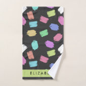 ブ絵を描ラシカラフル、ブラシストローク、名前 バスタオルセット (ハンドタオル)