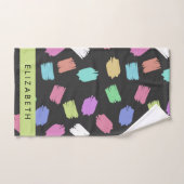 ブ絵を描ラシカラフル、ブラシストローク、名前 バスタオルセット (ハンドタオル)