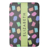 ブ絵を描ラシカラフル、ブラシストローク、名前 バスマット (正面縦)