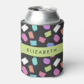 ブ絵を描ラシカラフル、ブラシストローク、名前 缶クーラー (缶正面)