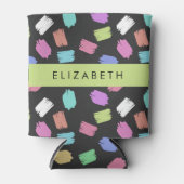 ブ絵を描ラシカラフル、ブラシストローク、名前 缶クーラー (正面)