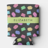 ブ絵を描ラシカラフル、ブラシストローク、名前 缶クーラー (裏面)