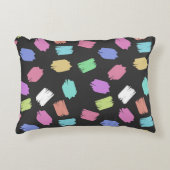 ブ絵を描ラシストロカラフルーク アクセントクッション (正面)