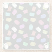 ブ絵を描ラシストロカラフルーク ガラスコースター (裏面)