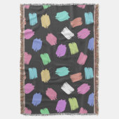 ブ絵を描ラシストロカラフルーク スローブランケット (正面縦)