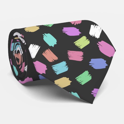 ブ絵を描ラシストロカラフルーク ネクタイ (ロール)