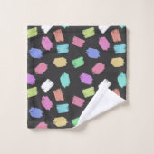 ブ絵を描ラシストロカラフルーク バスタオルセット (ウォッシュタオル)