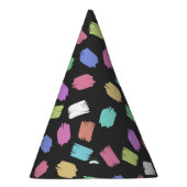 ブ絵を描ラシストロカラフルーク パーティーハット (右)